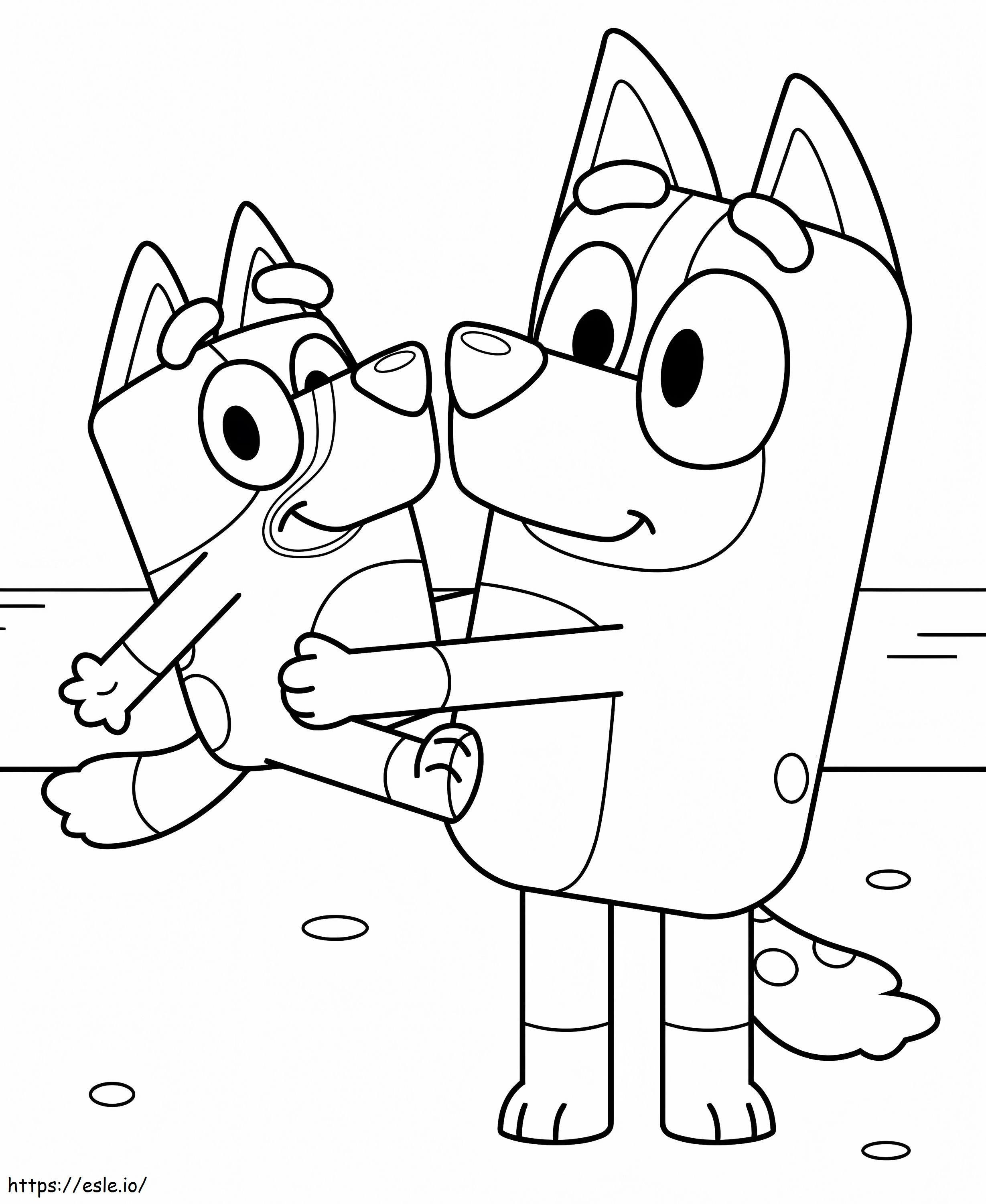 Bluey And Bingo On The Beach coloring page
