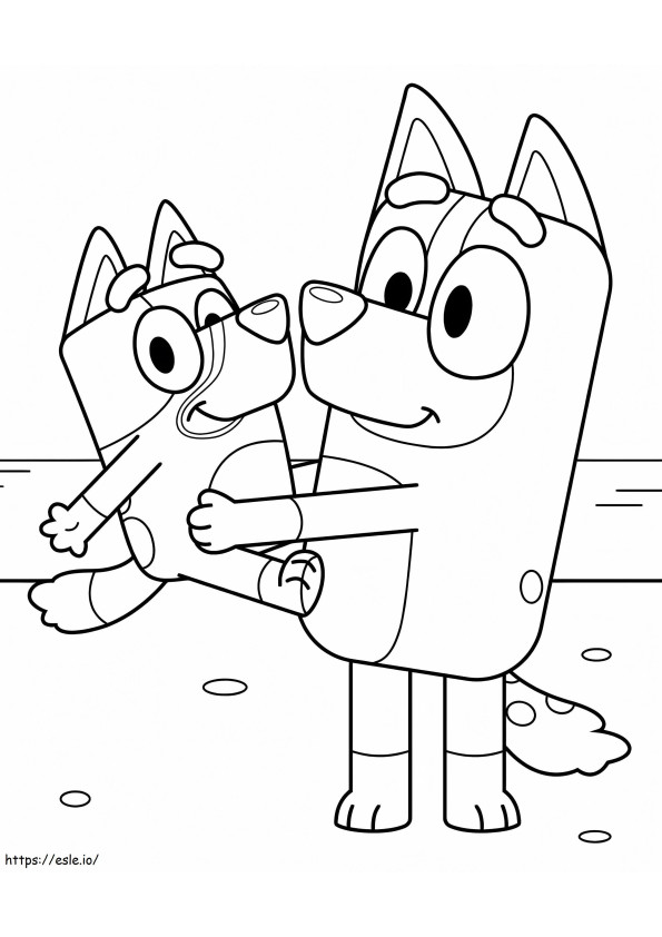 Bluey And Bingo On The Beach coloring page