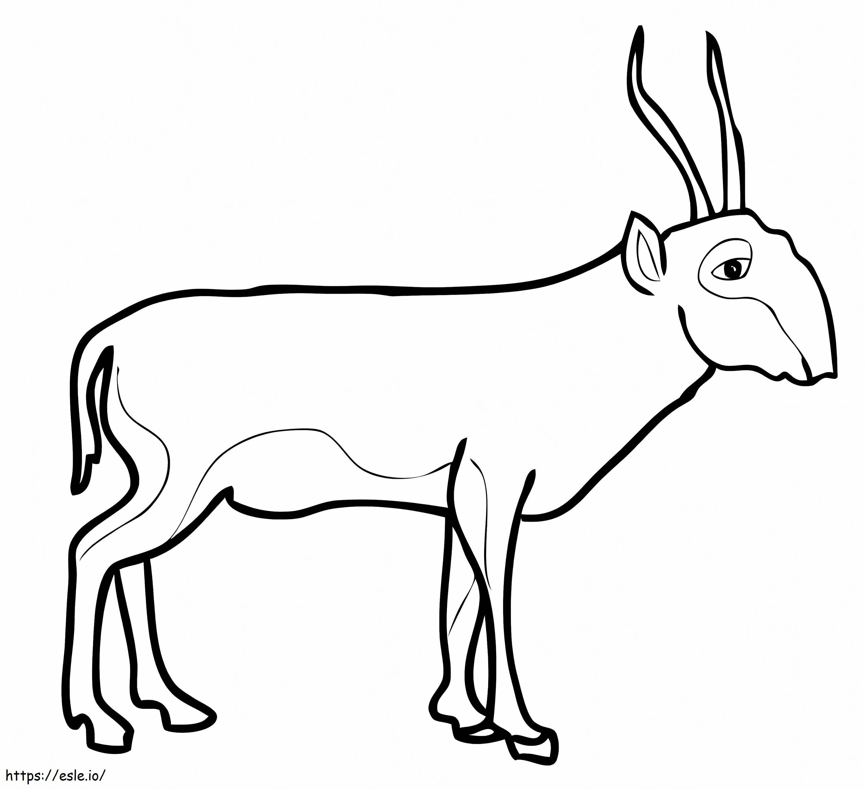 Antilopa Saiga de colorat