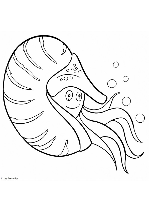 Adorável Nautilus para colorir