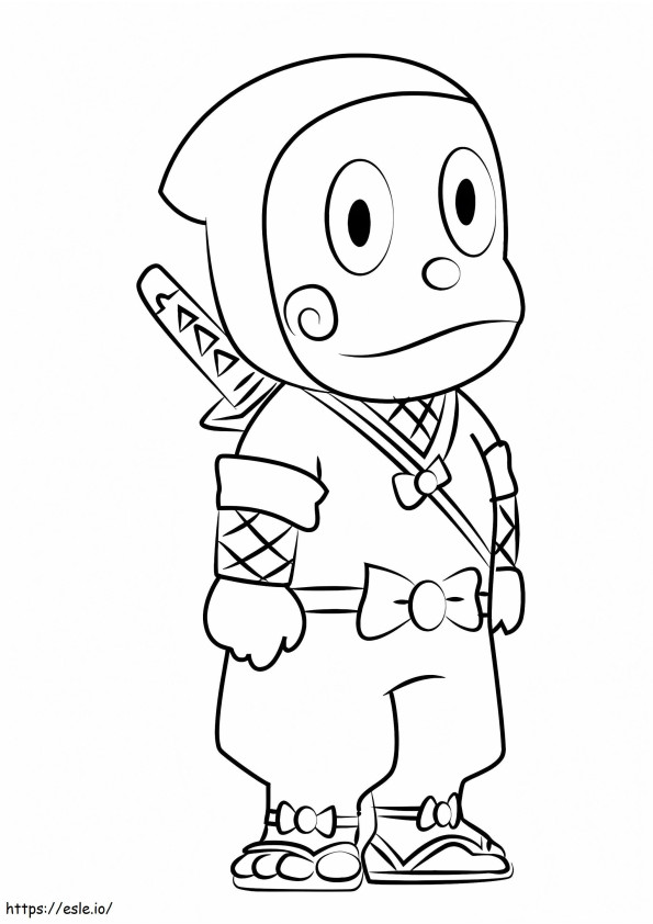 Ninja Hattori para criança para colorir