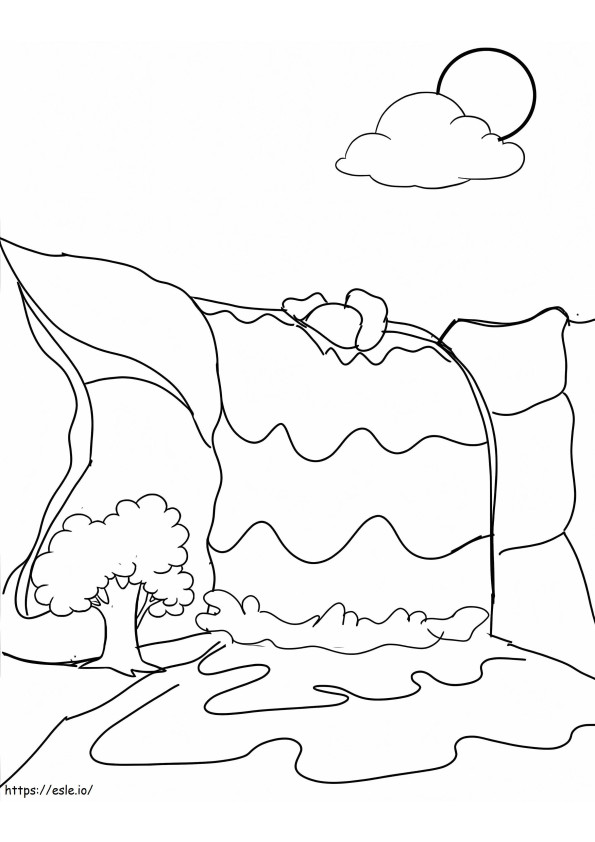 Waterfall 7 coloring page