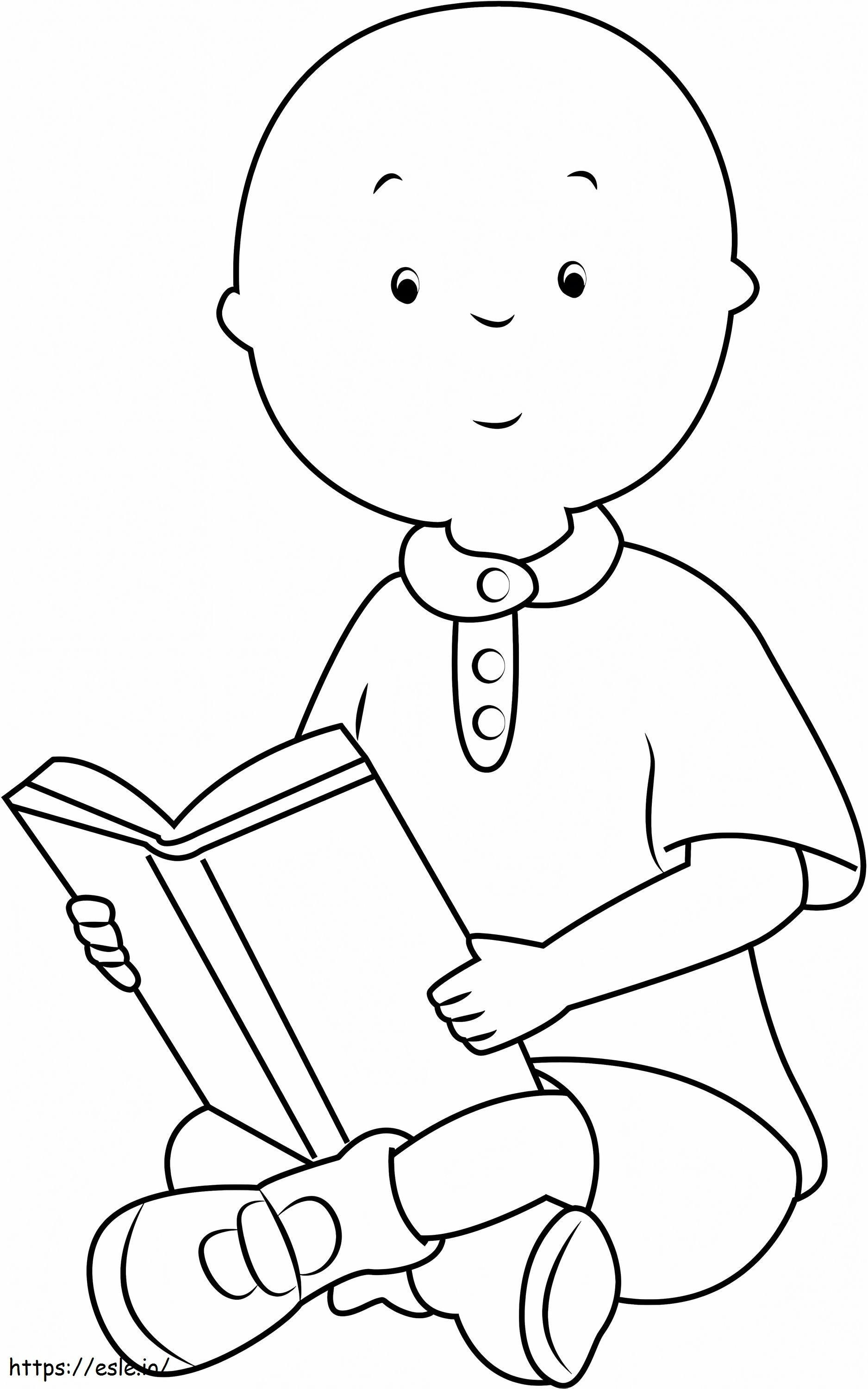 1530756382 Caillou Reading A Booka4 coloring page
