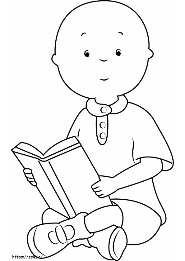 1530756382 Caillou Reading A Booka4 coloring page