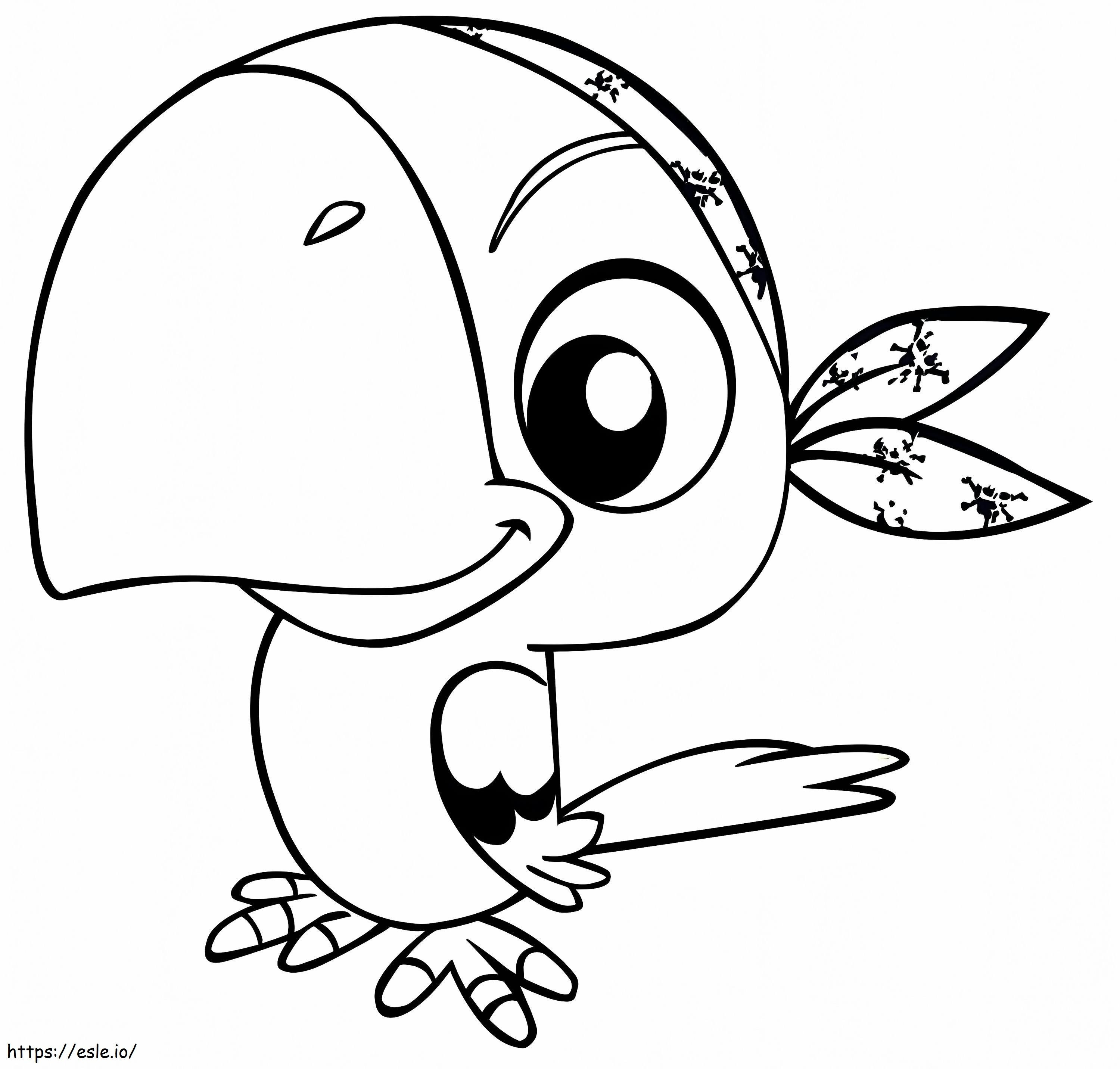 Cartoon Pirate Parrot coloring page