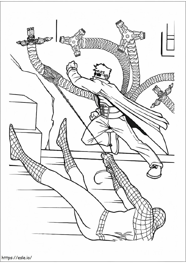 Basic Spiderman Vs Dr Octopus coloring page