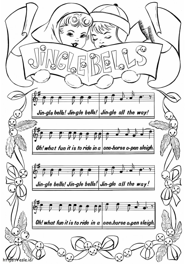 1541725499 Jingle Bells Bladmuziek Graphicsfairy kleurplaat
