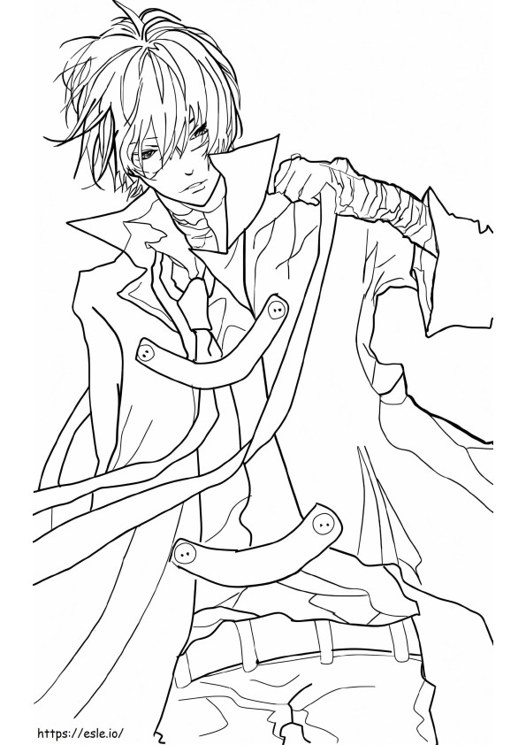 Awesome Anime Boy coloring page