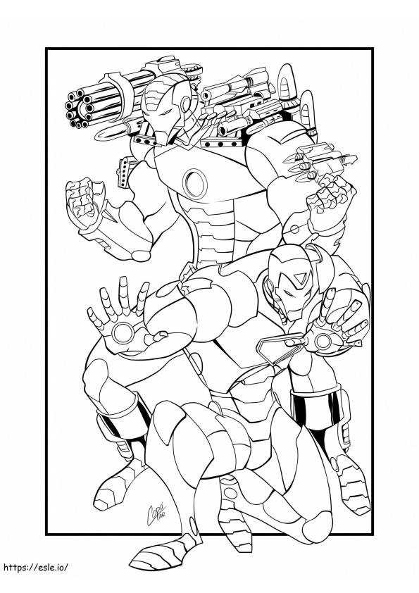 War Machine And Iron Man coloring page