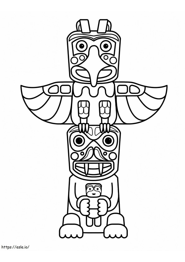Coloriage Totem amérindien à imprimer dessin