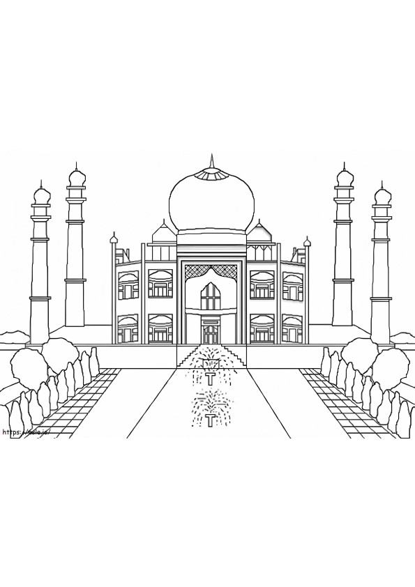 1542942206 Taj Mahal Muslimien taiteen helmi Intiassa Netart ilmainen tulostettava Taj Mahal värityskuva