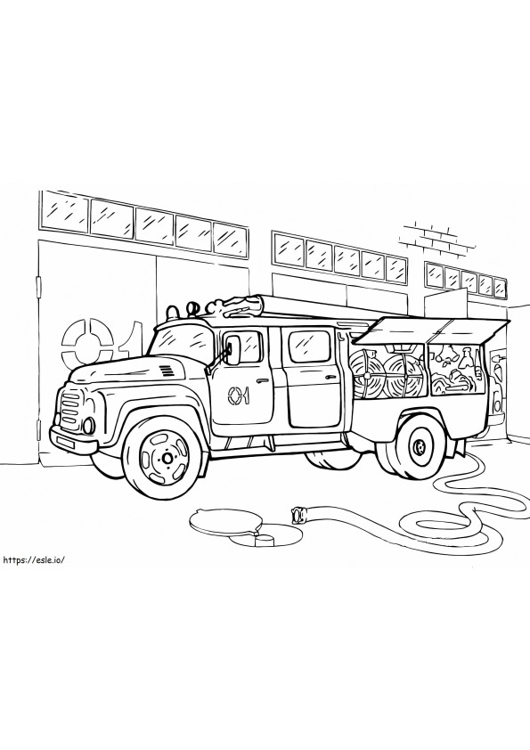 Inside Fire Station coloring page