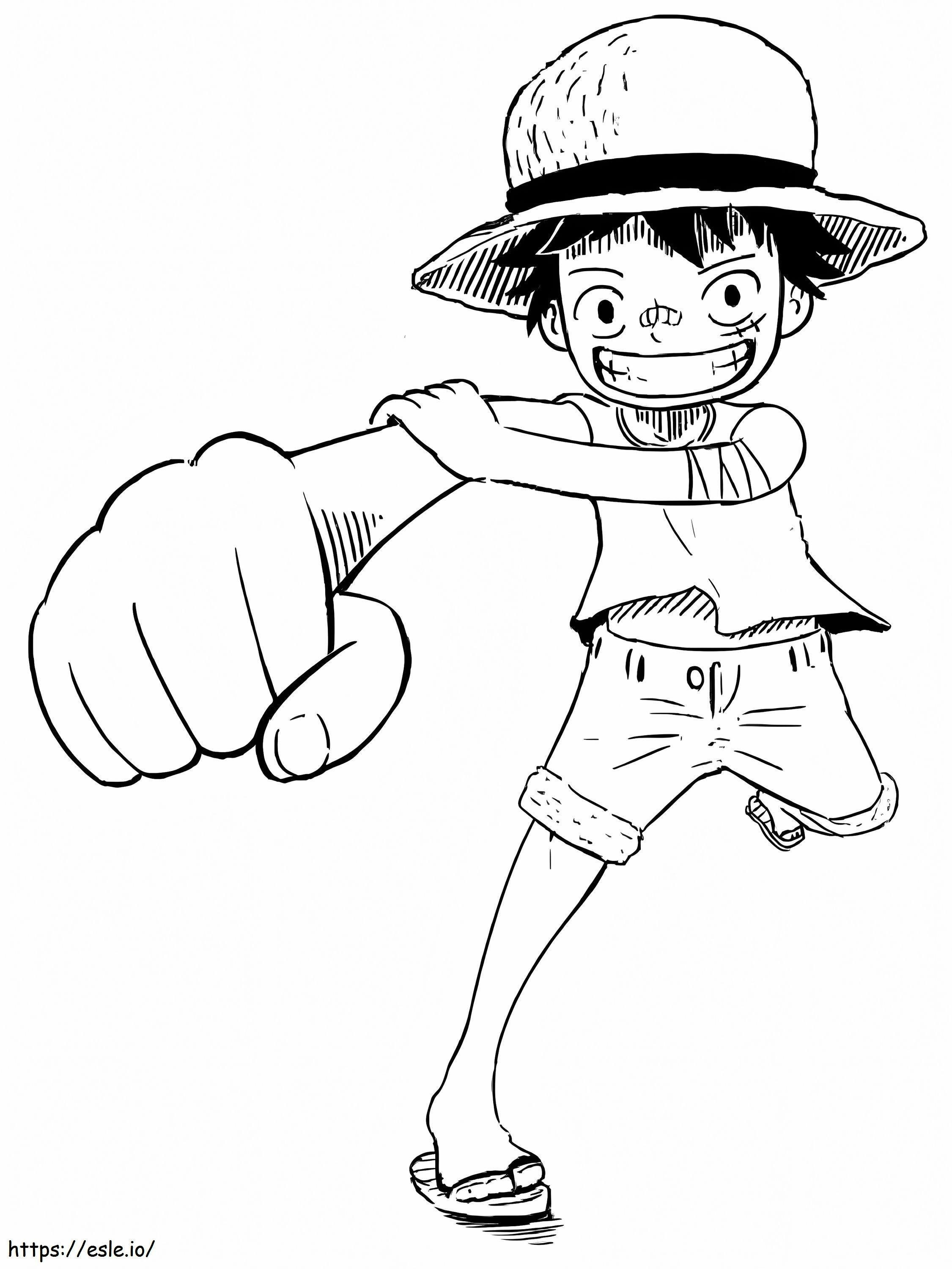 Funny Chibi Luffy coloring page