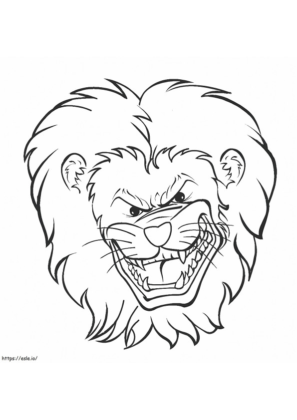 Vihainen leijonanpää värityskuva