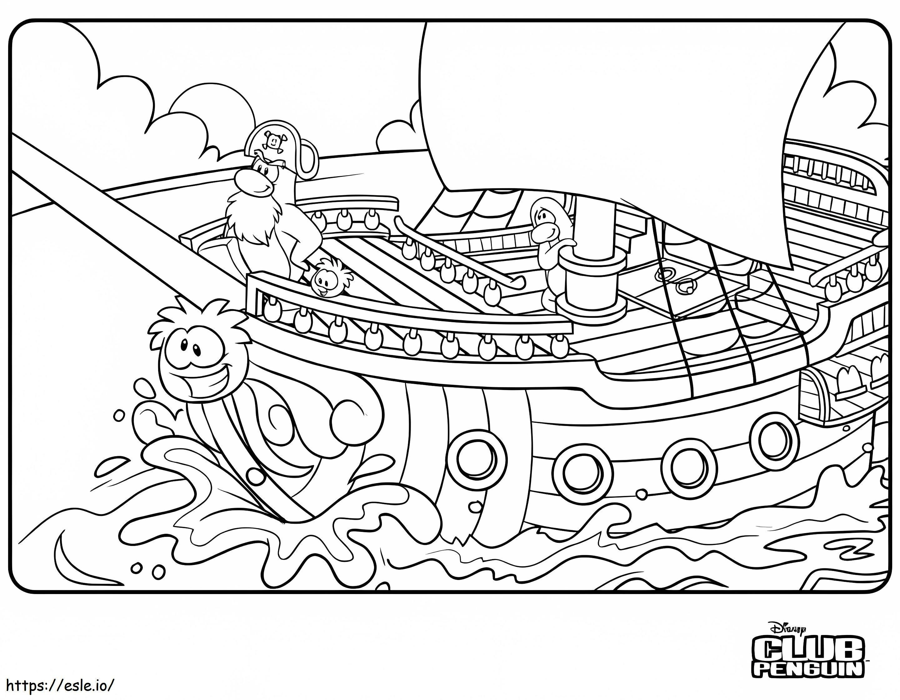 Club Penguin Pirate Ship coloring page