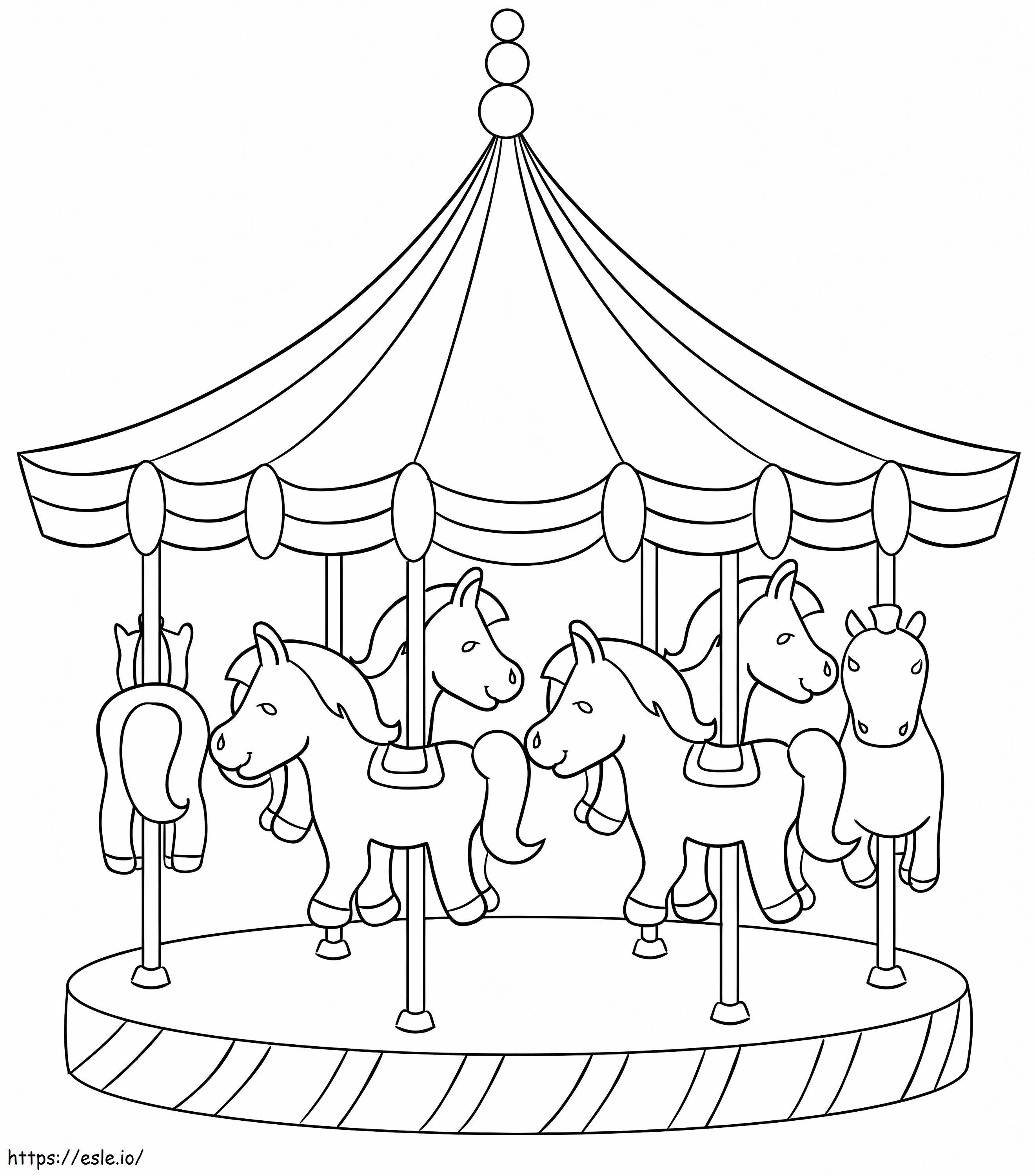 Cute Carousel coloring page