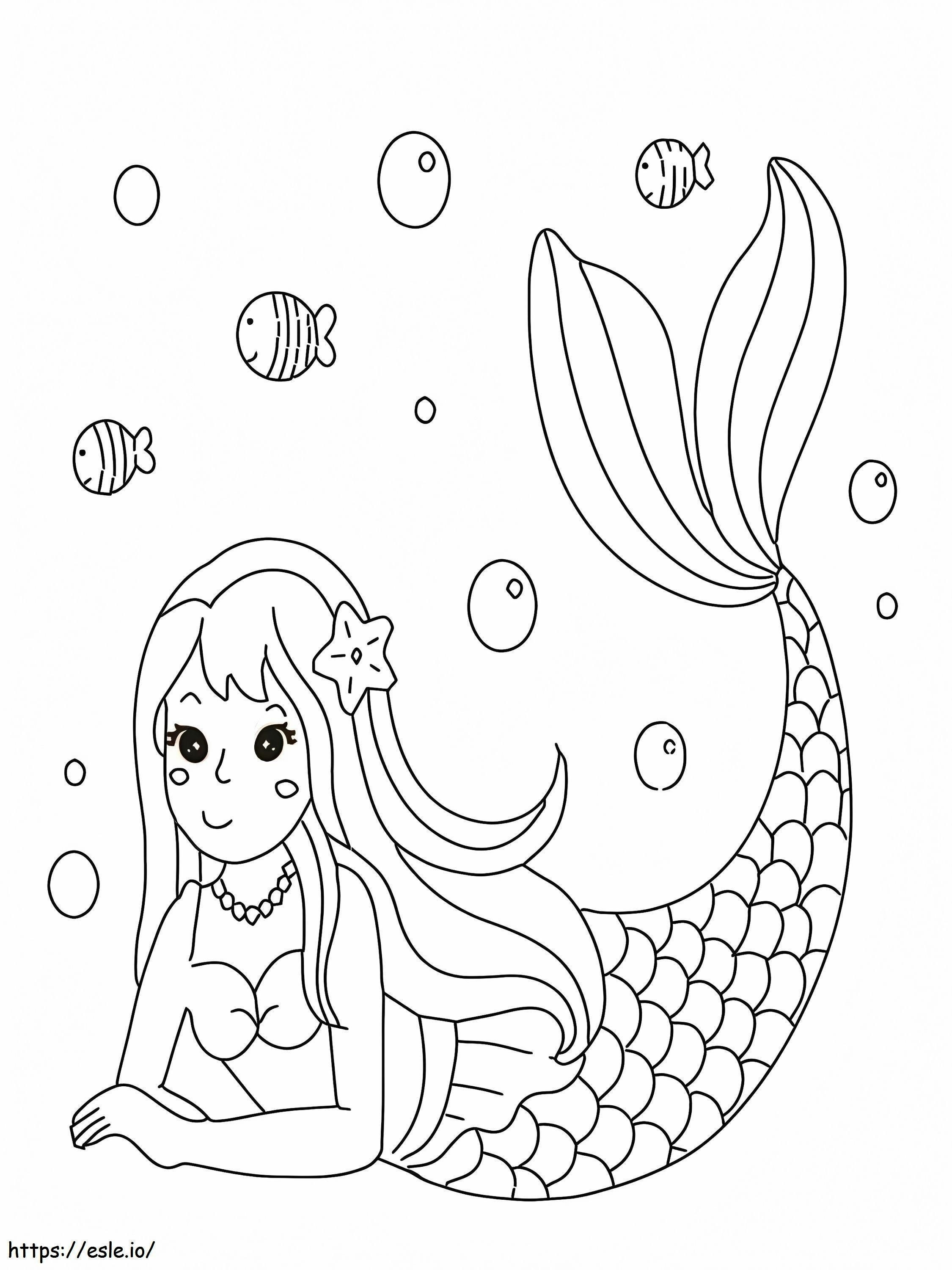 Young Mermaid coloring page