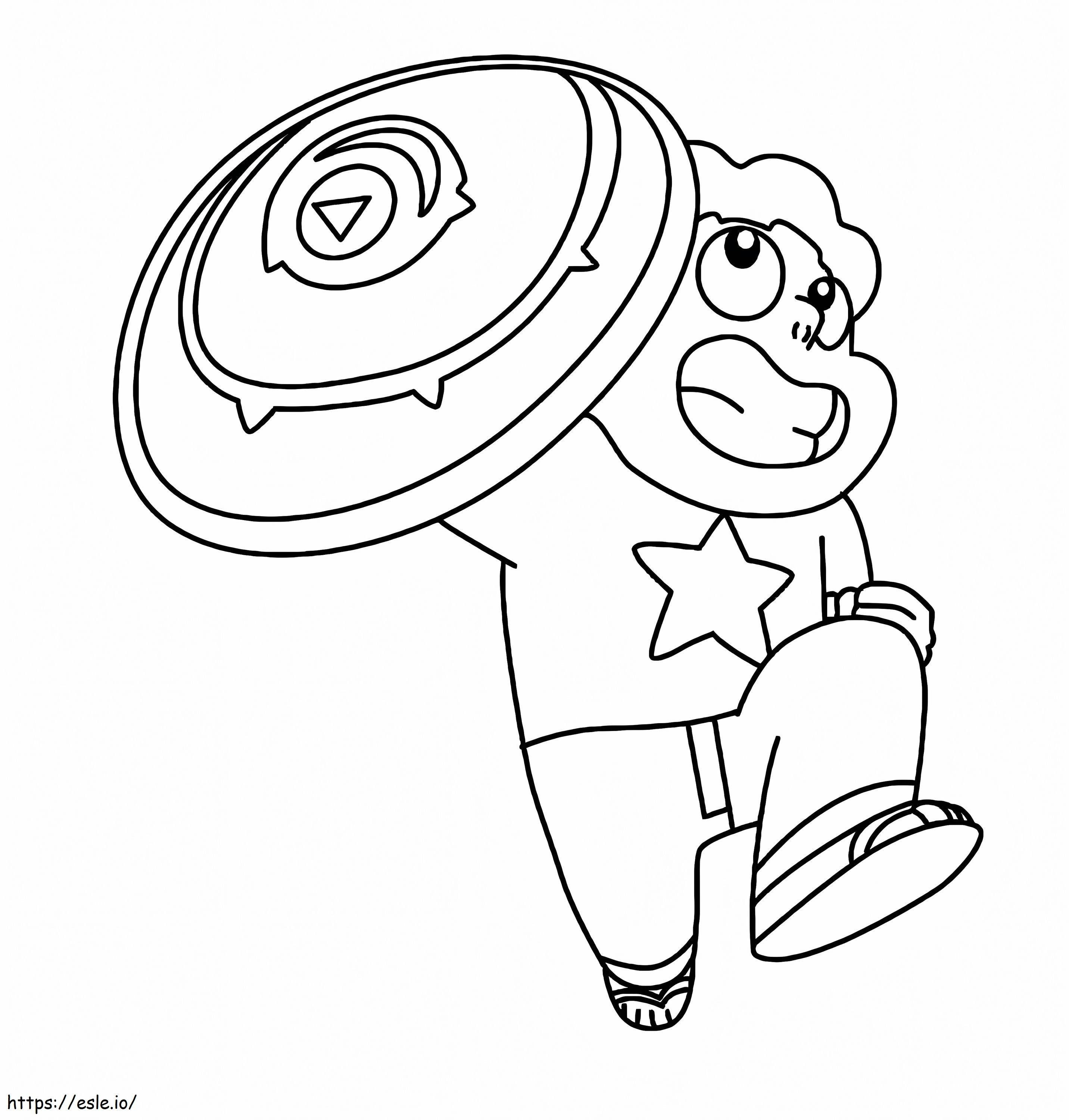 Steven Holding The Shield coloring page