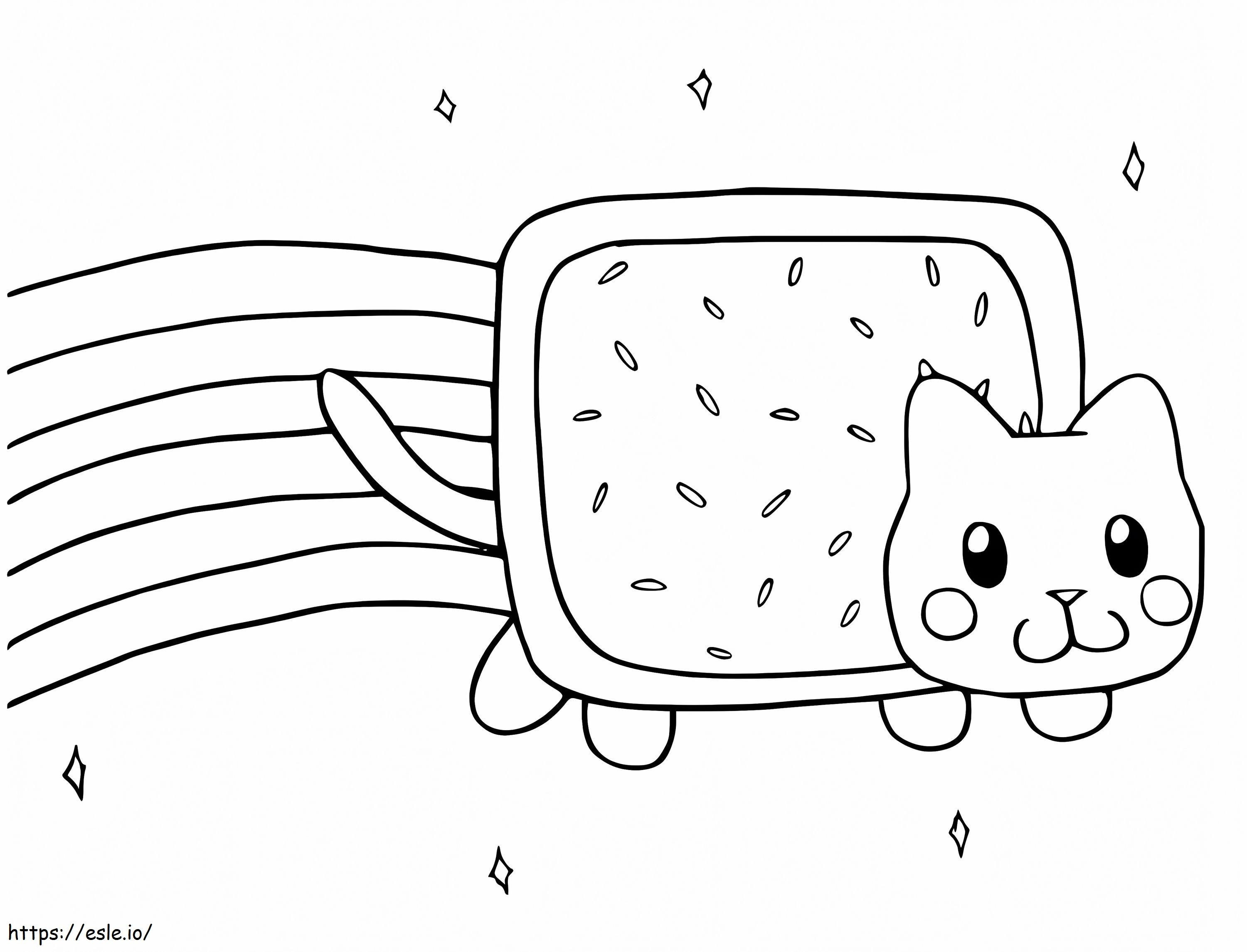 Free Printable Nyan Cat coloring page