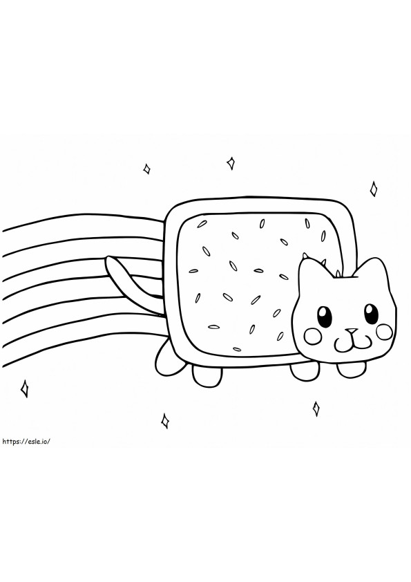 Bezpłatny kot Nyan do wydrukowania kolorowanka