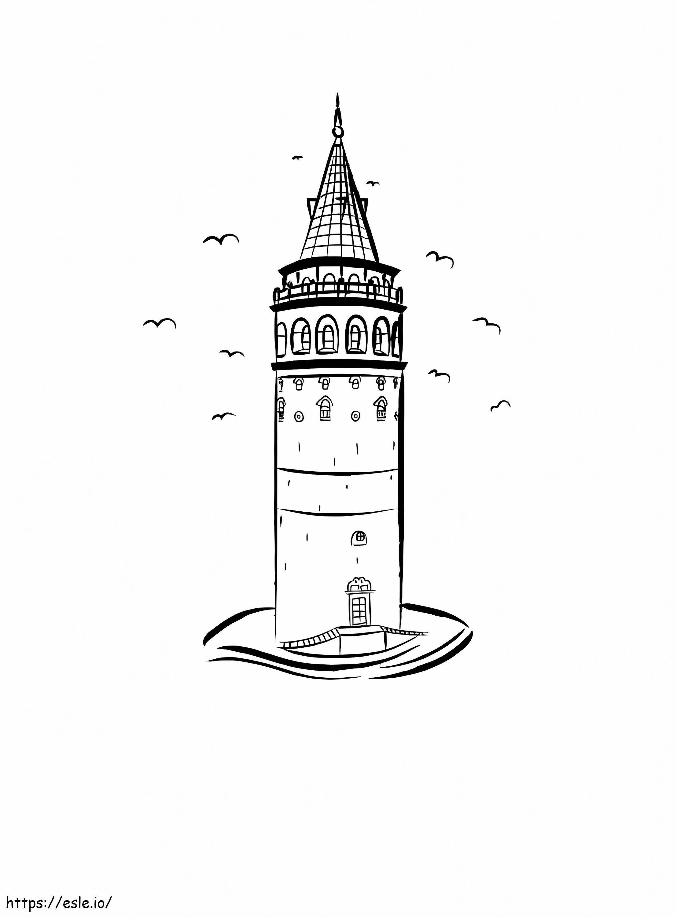 Tower Of Galata coloring page