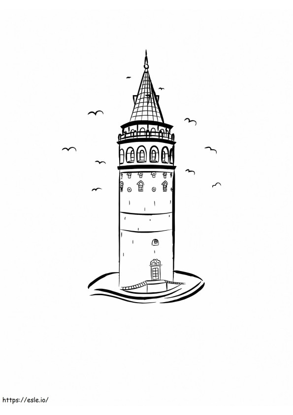 Wieża Galata kolorowanka