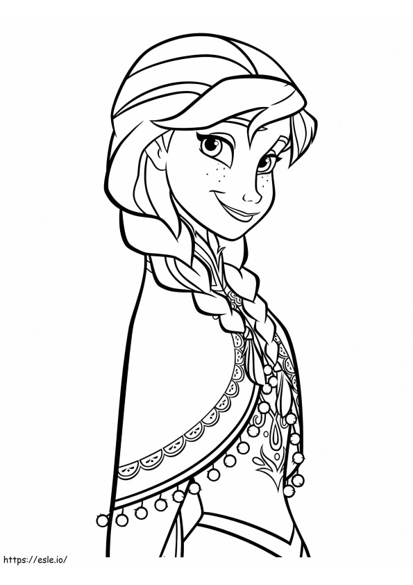 Beautiful Anna Smiling coloring page