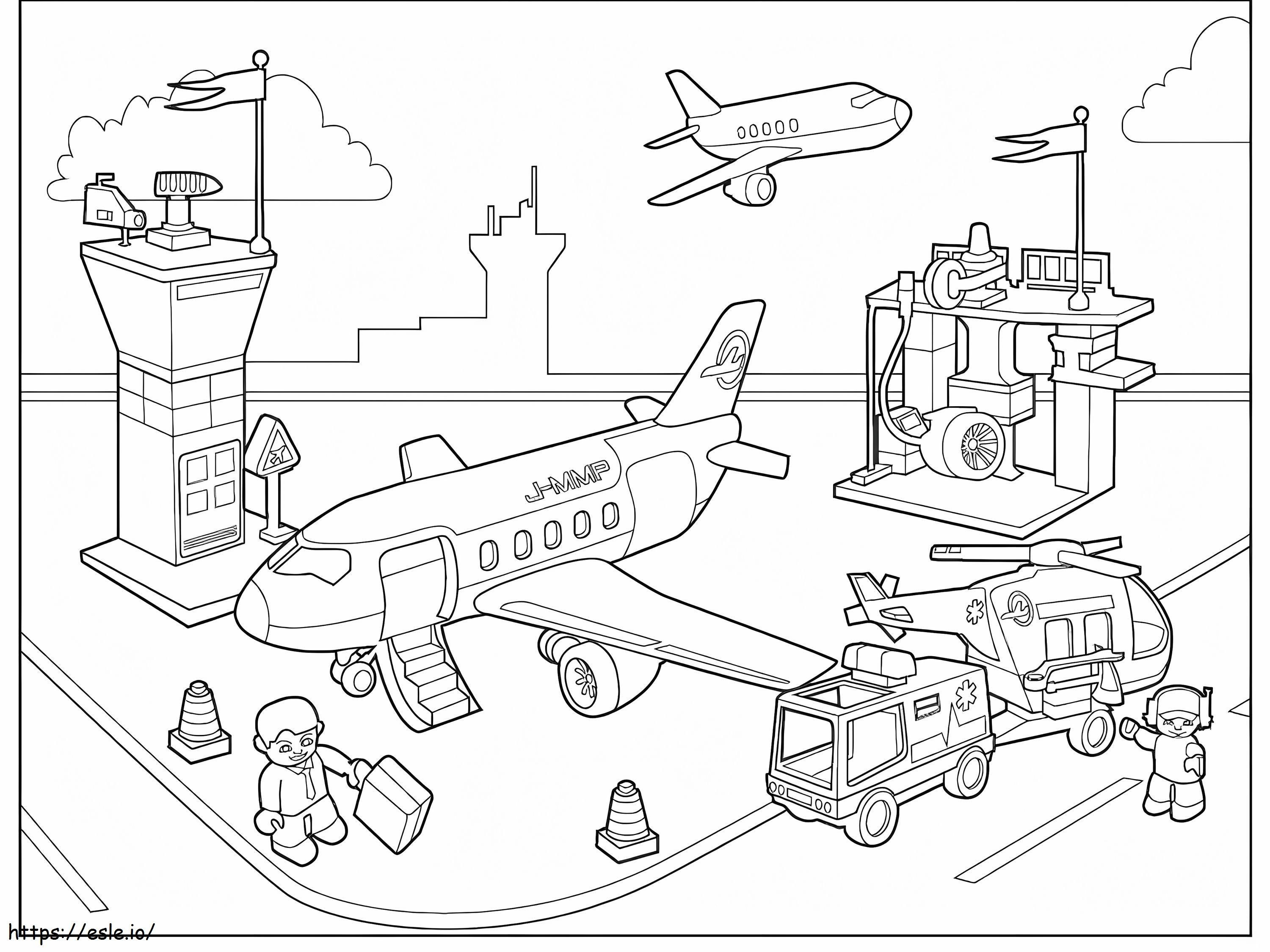 Lego Airport coloring page