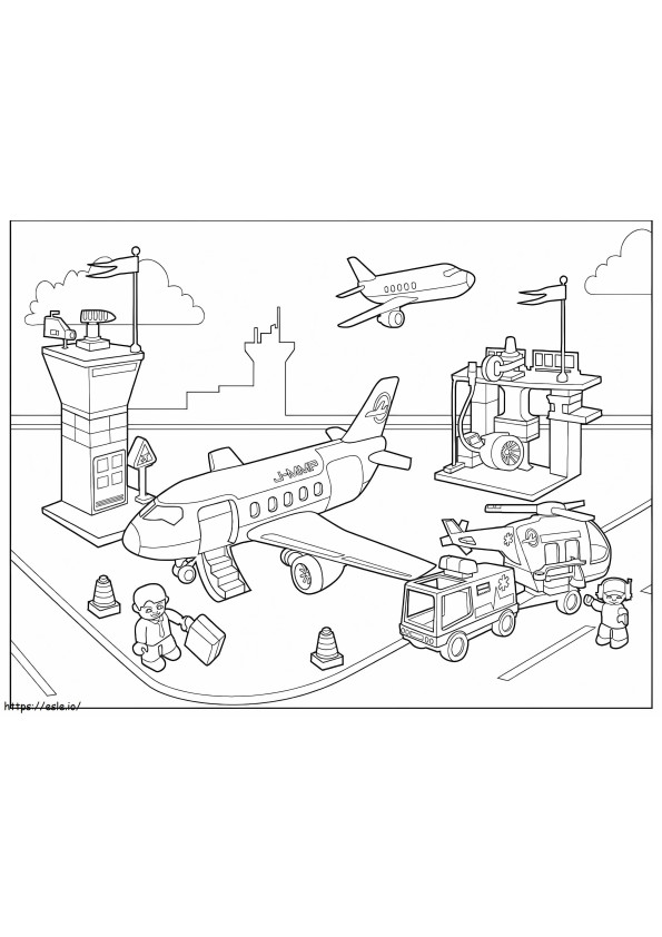 レゴ空港 ぬりえ - 塗り絵