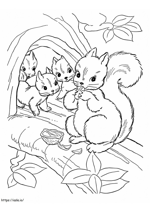 Familie Eichhörnchen ausmalbilder