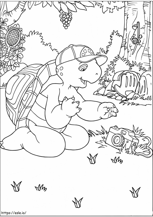 Franklin With Camera coloring page