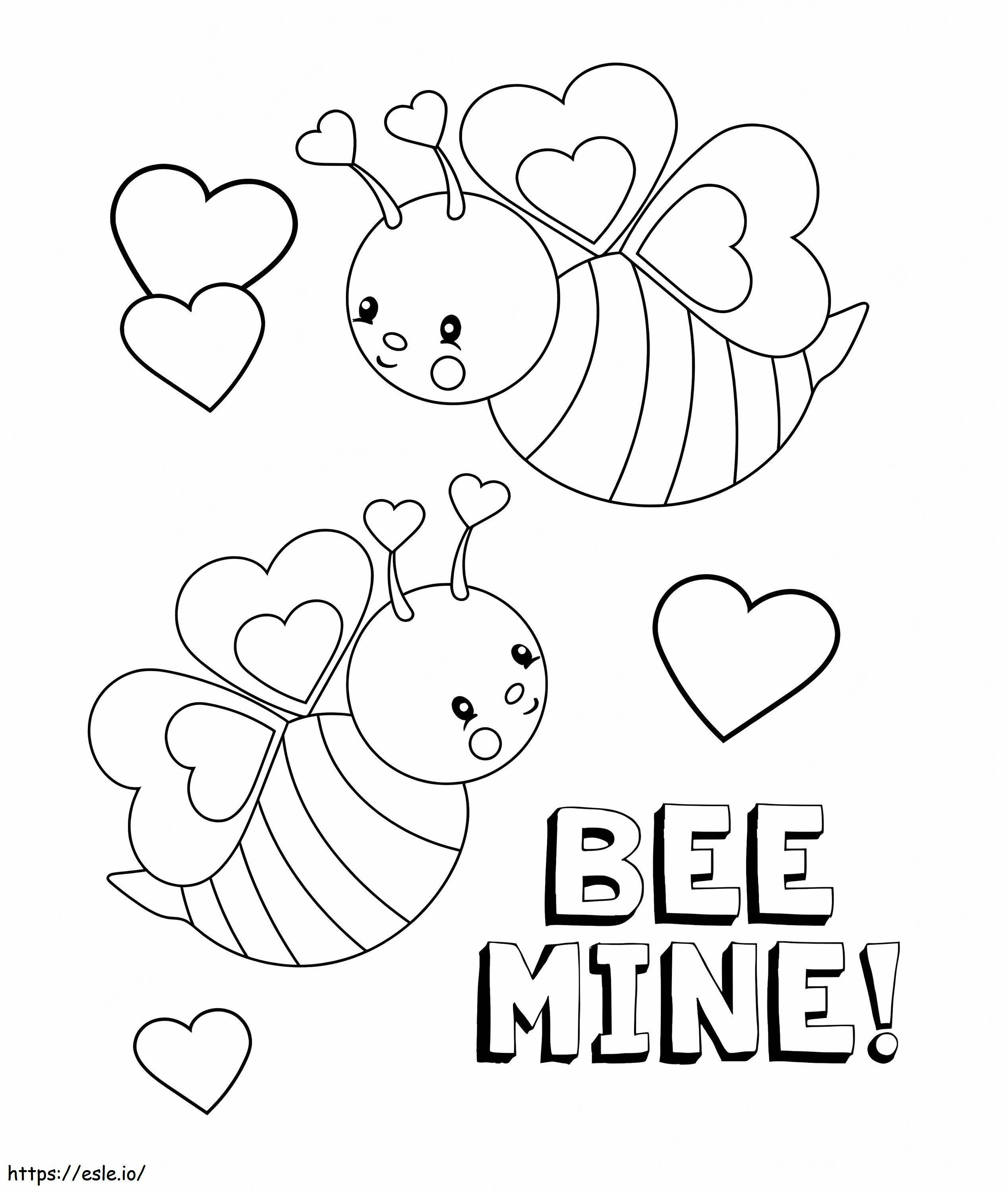 Valentijnsdag Bijen kleurplaat kleurplaat