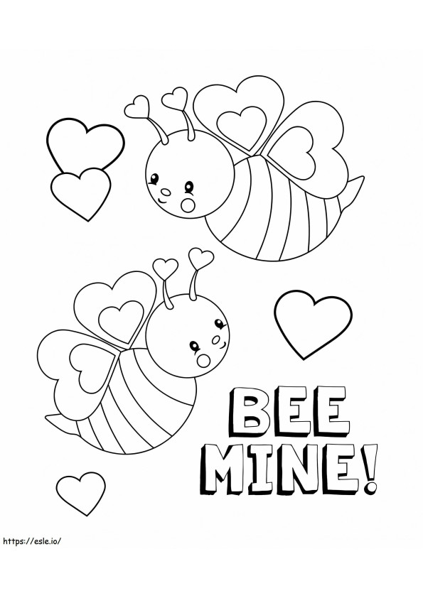 Valentine'S Day Bees coloring page