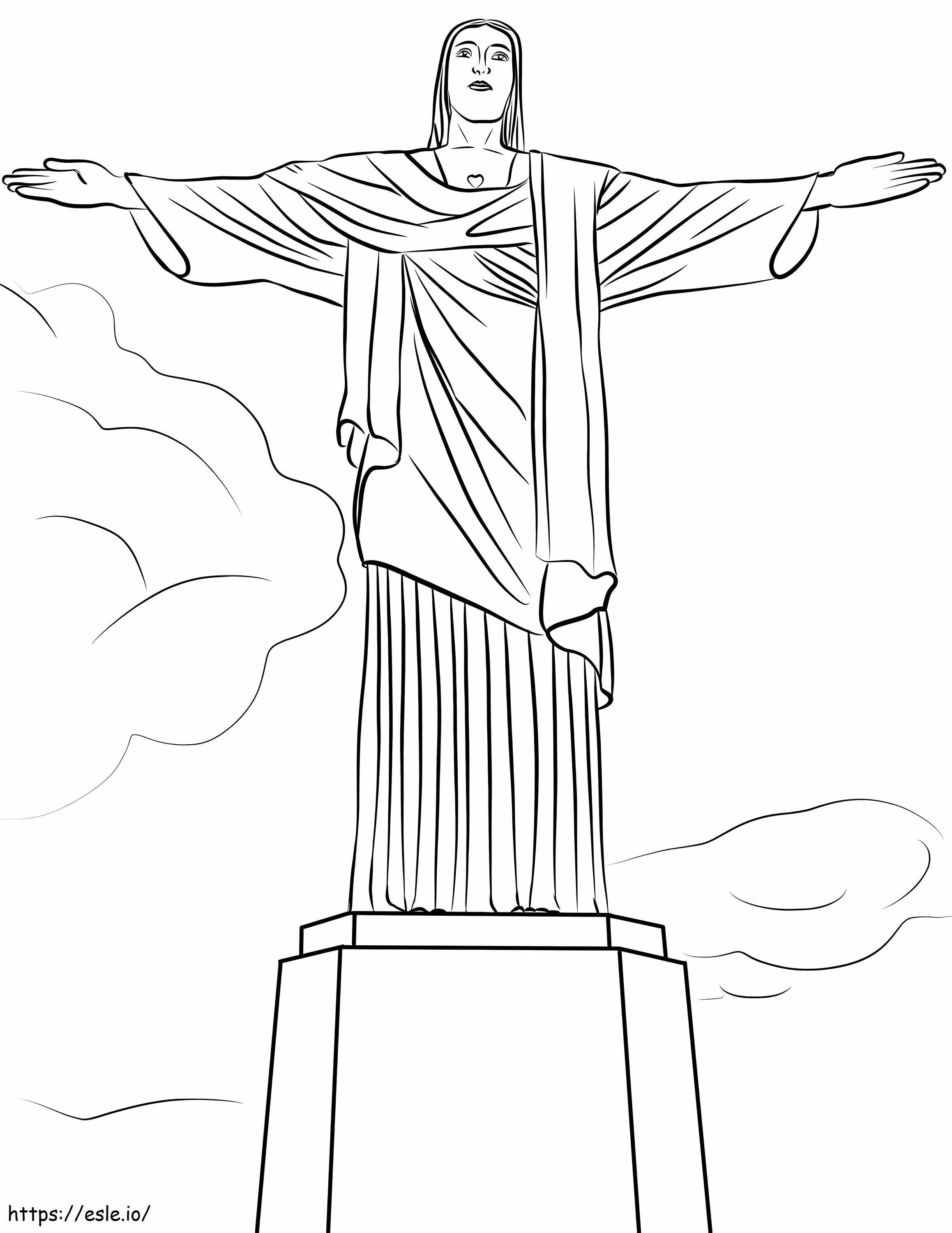 1542942627 Christ The Redeemer Statue coloring page