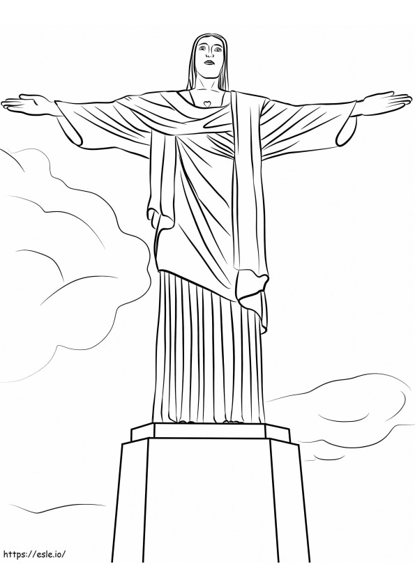 1542942627 Christ The Redeemer Statue coloring page