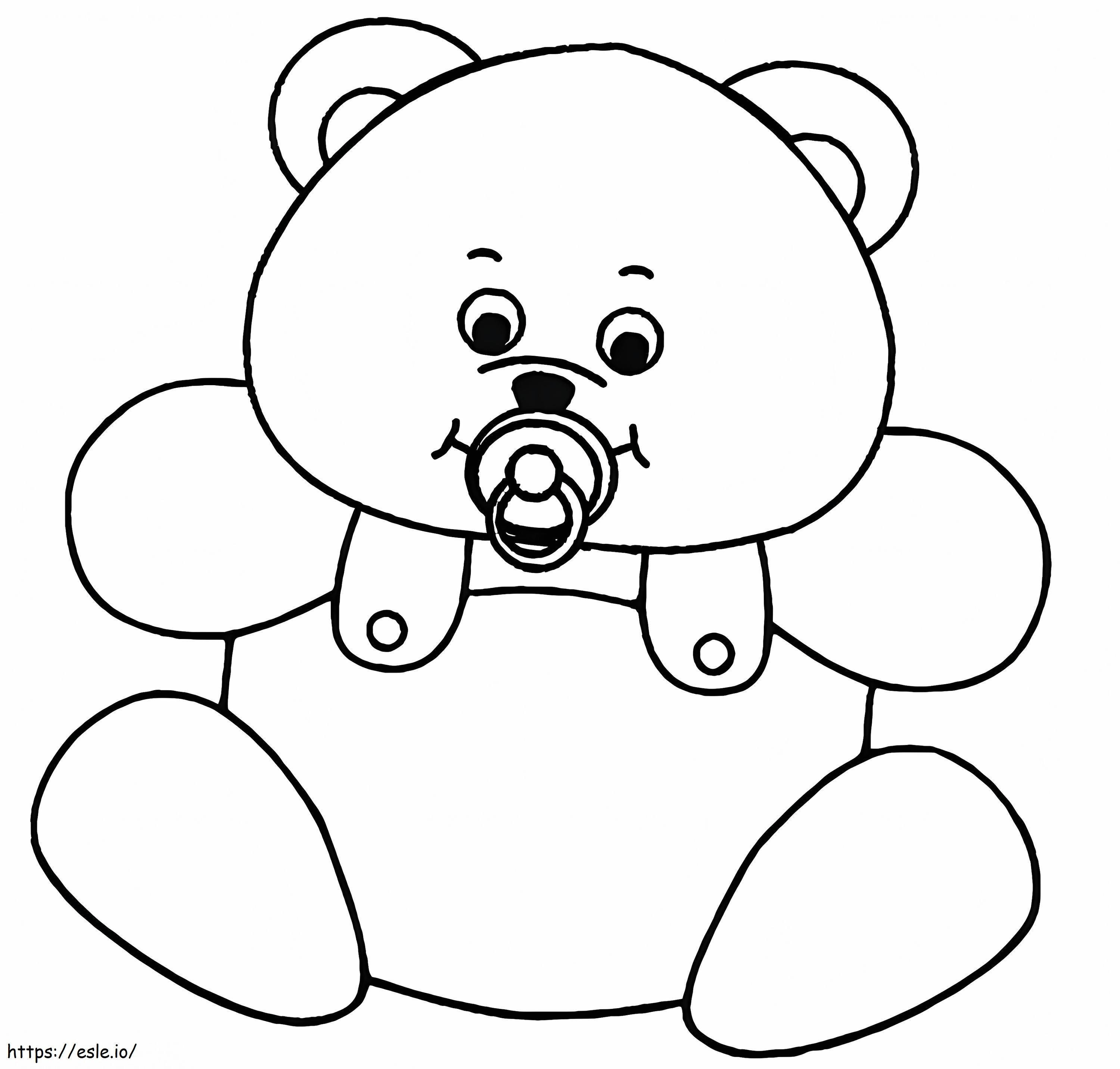 Coloriage Bébé ours en peluche à imprimer dessin