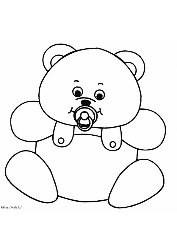 Coloriage Bébé ours en peluche à imprimer dessin