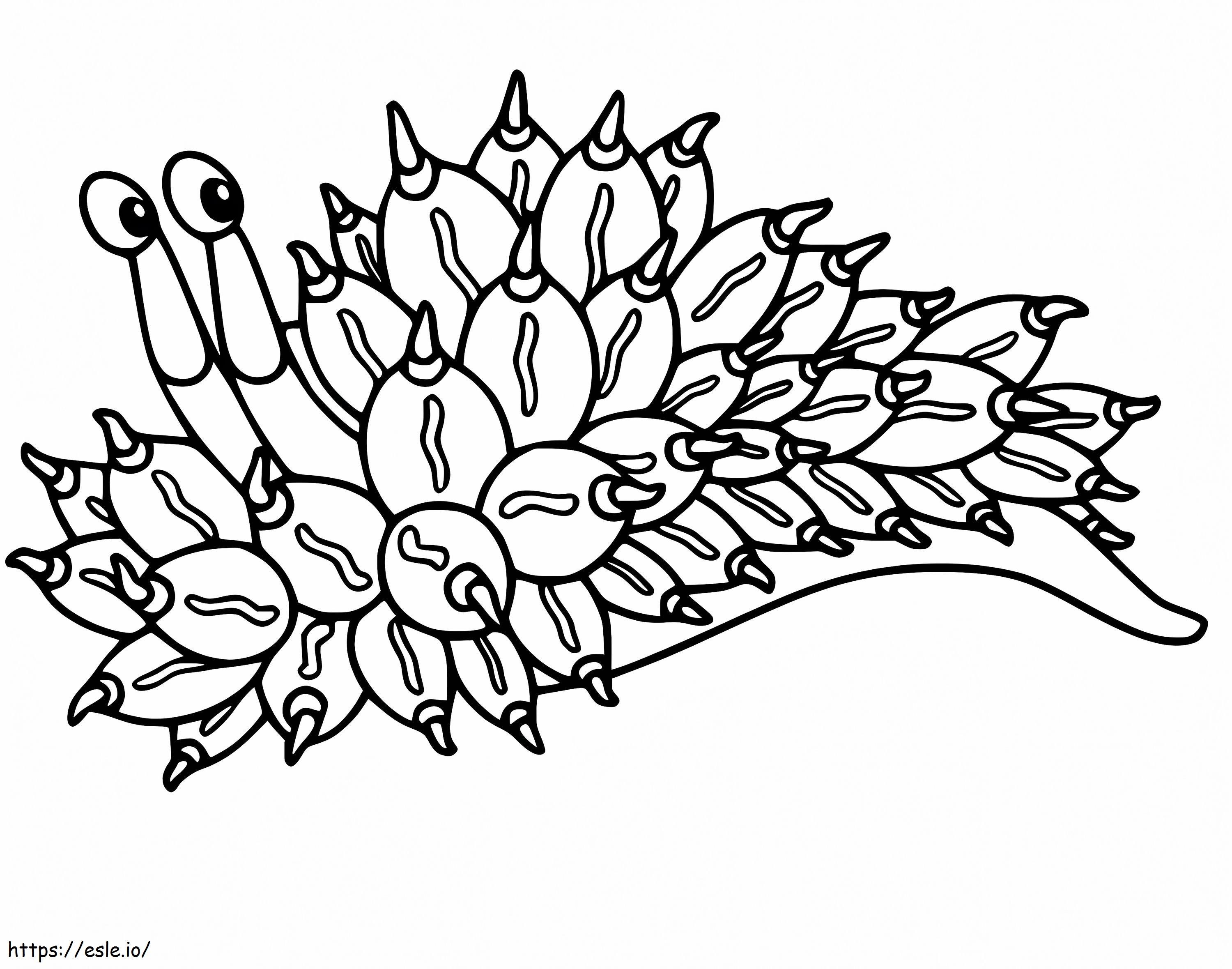 Cartoon Sea Slug Coloring Page - Free Printable PDF for Kids