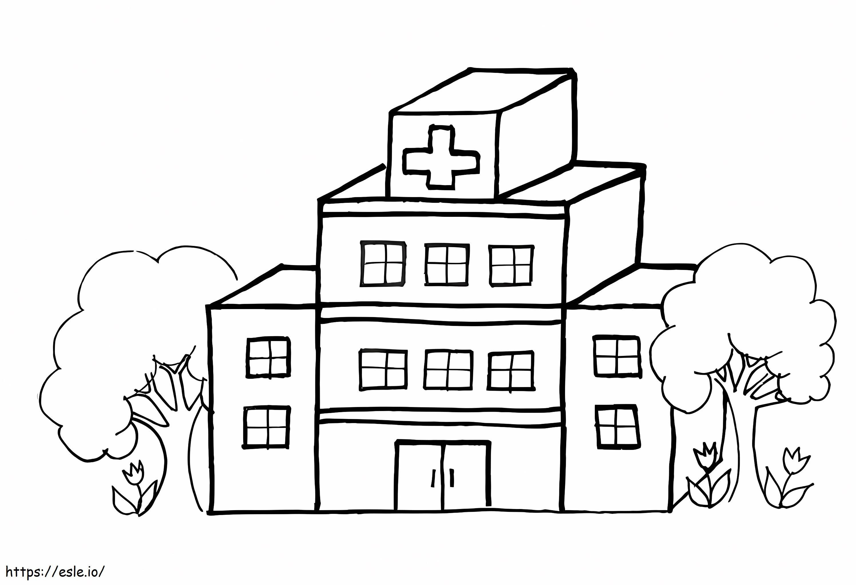 Easy Hospital coloring page