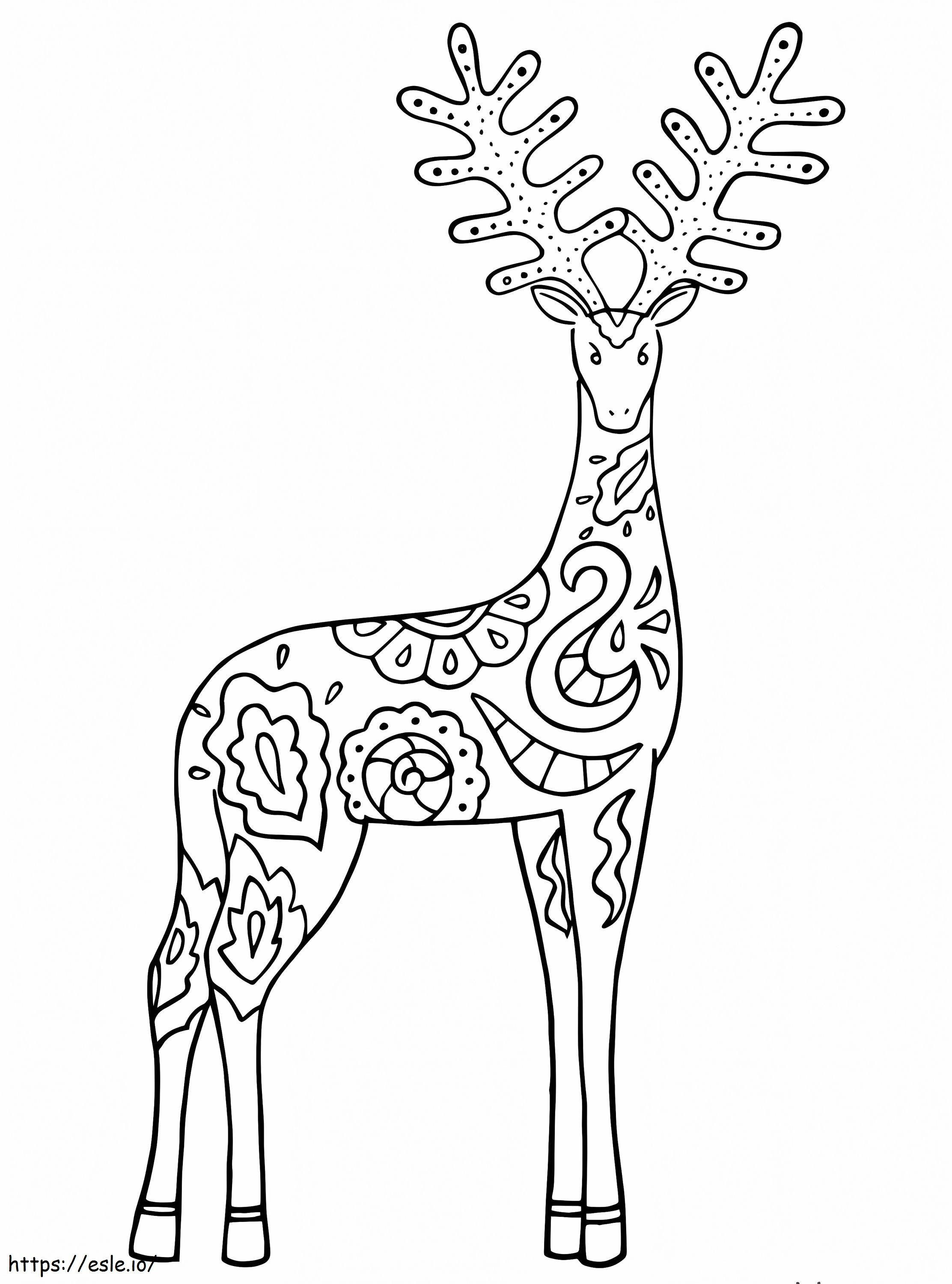 Fantastic Deer Alebrijes coloring page