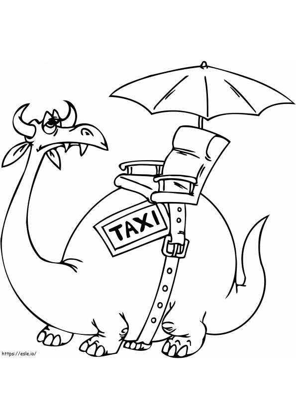 Taxi Dragon coloring page
