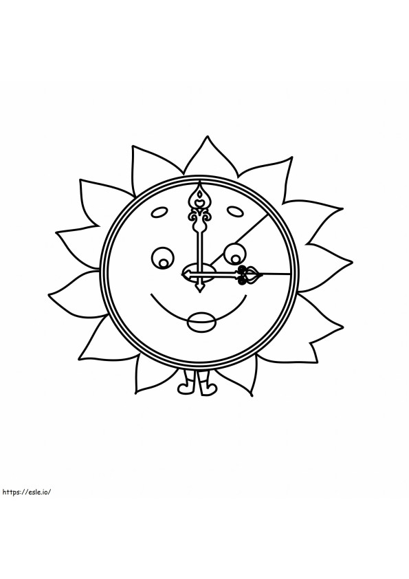 Uśmiechnięty zegar słoneczny kolorowanka