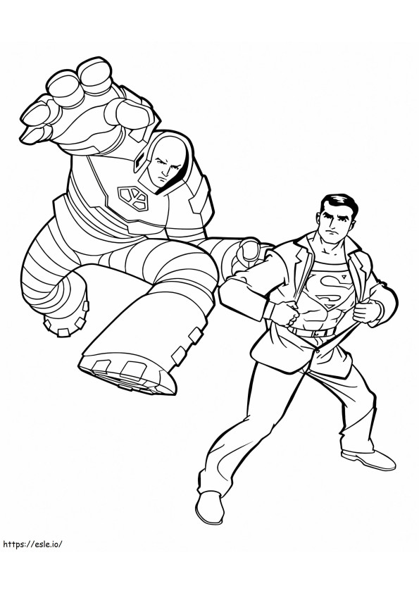 Coloriage Superman et Lex Luthor à imprimer dessin