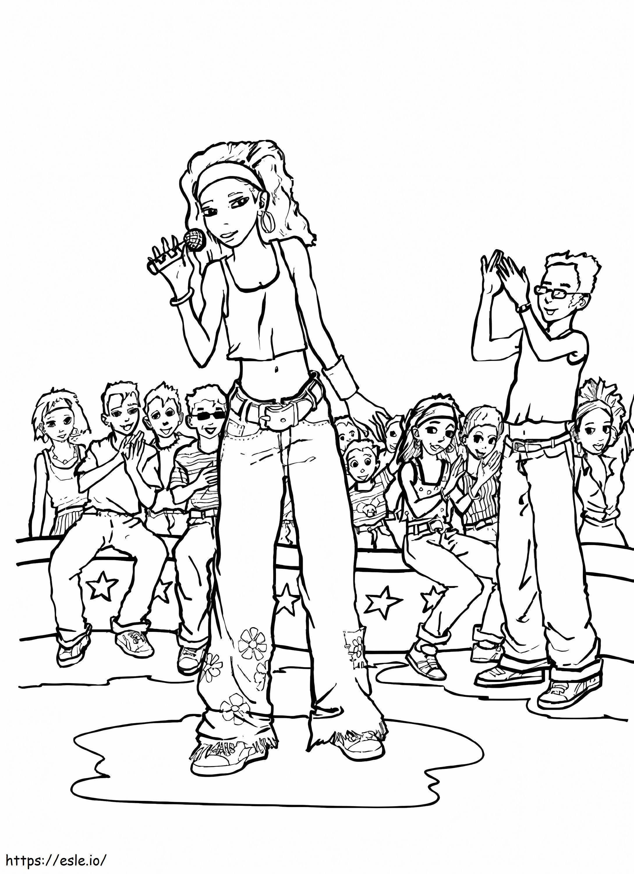 Rockstar On Stage coloring page