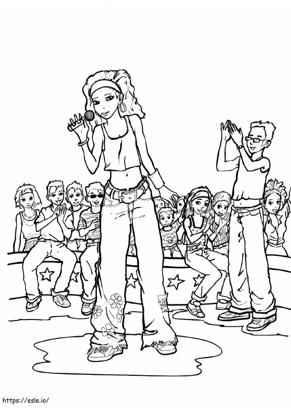 Rockstar On Stage coloring page