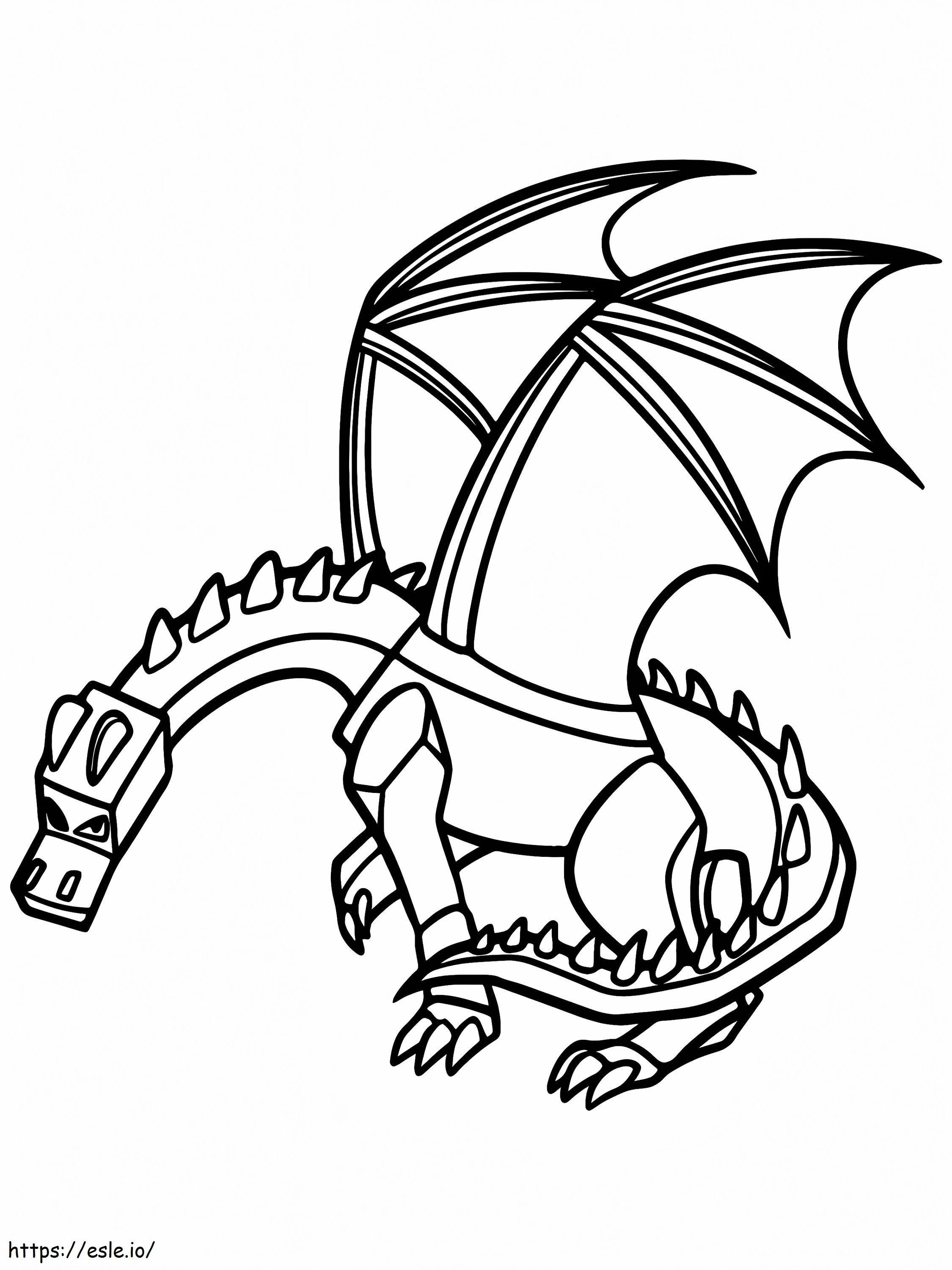 Realistic Design Minecraft Dragon coloring page