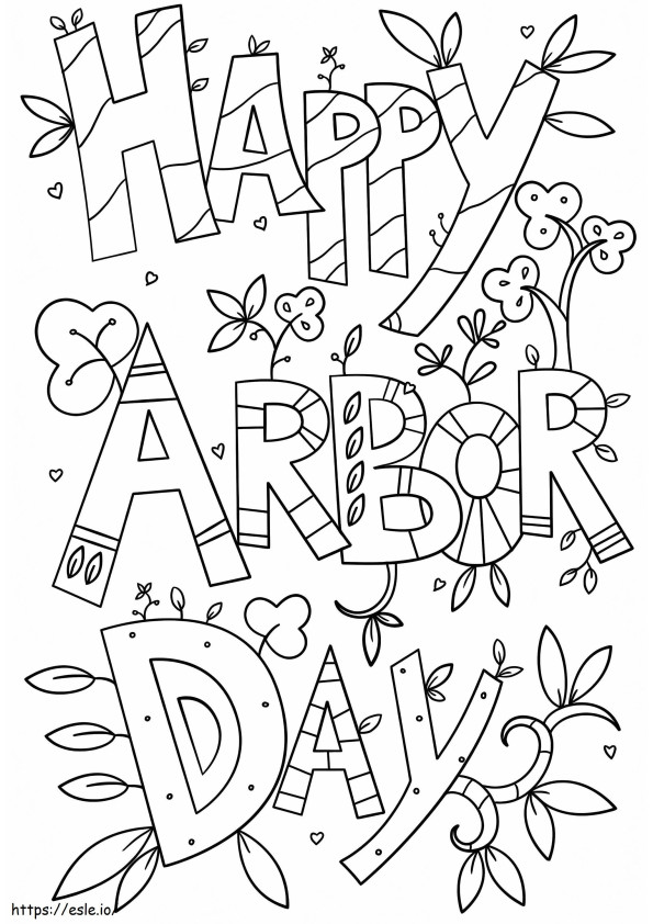 Happy Arbor Day coloring page