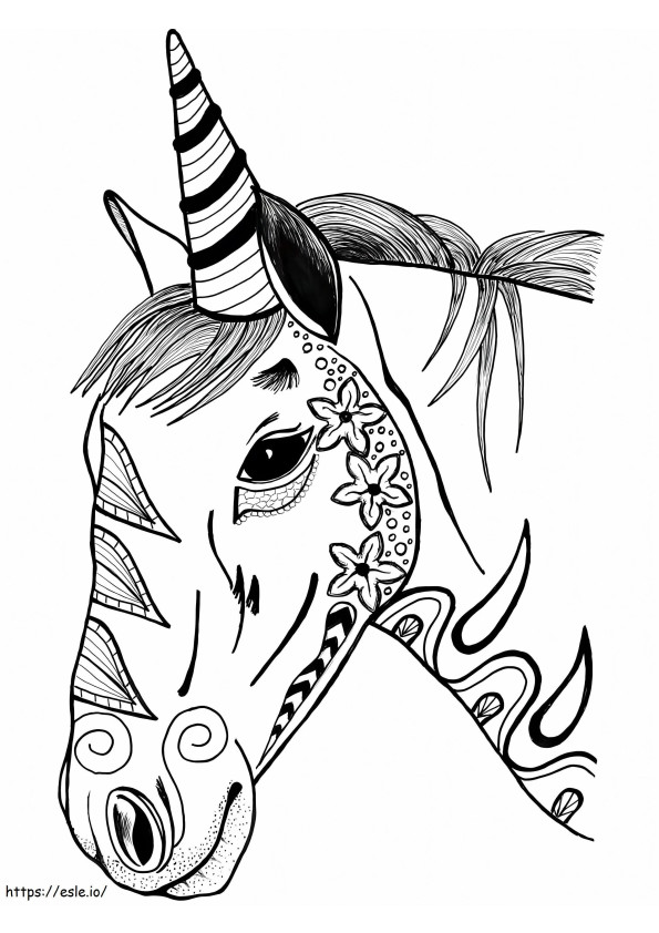 1563585707 Kepala Unicorn Cantik A4 Gambar Mewarnai