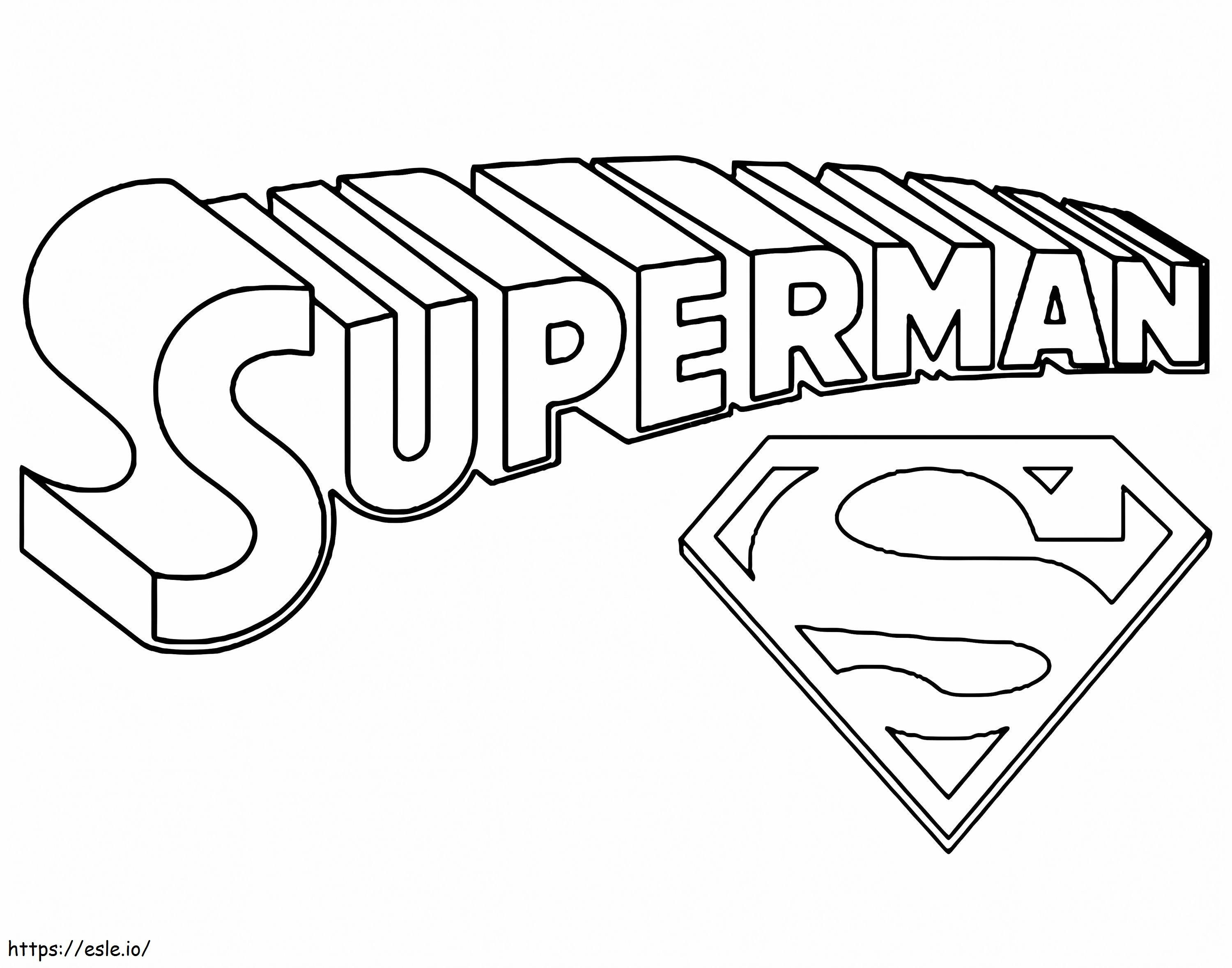 スーパーマンのタイトルとシンボル ぬりえ - 塗り絵