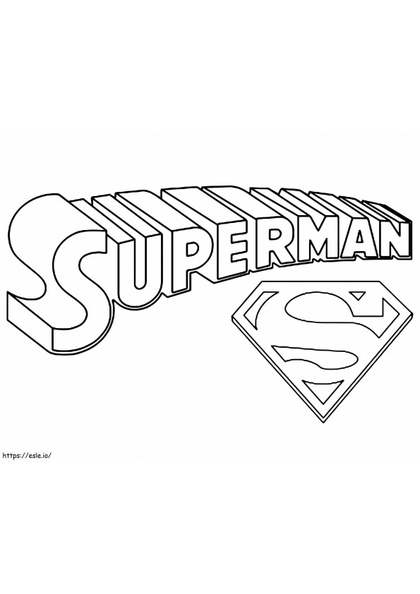 スーパーマンのタイトルとシンボル ぬりえ - 塗り絵